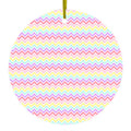 Rainbow Chevron Stripes Pattern Ceramic Ornament