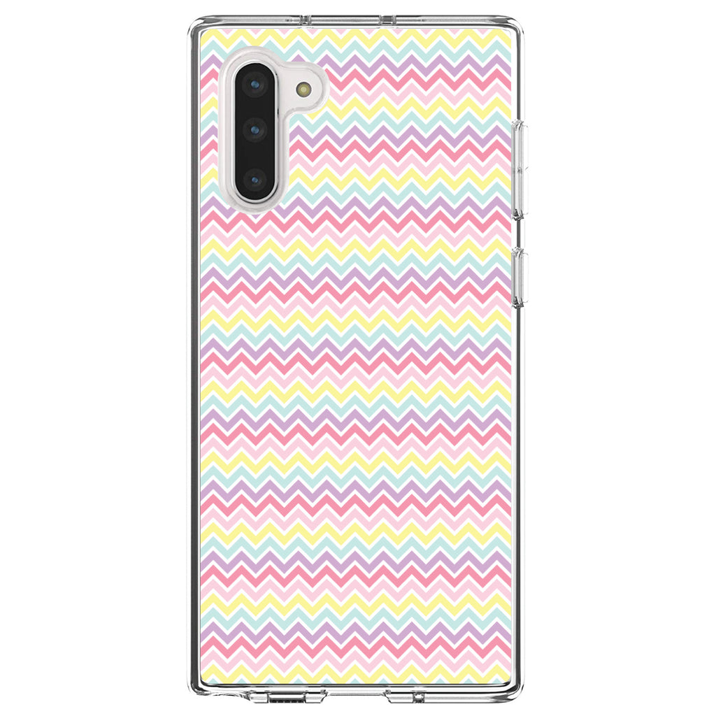 Rainbow Chevron Stripes Pattern Clear Shockproof iPhone Case, view 9