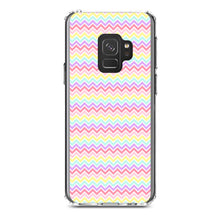 DistinctInk® Clear Shockproof Hybrid Case for Apple iPhone / Samsung Galaxy / Google Pixel - Rainbow Chevron Stripes Pattern