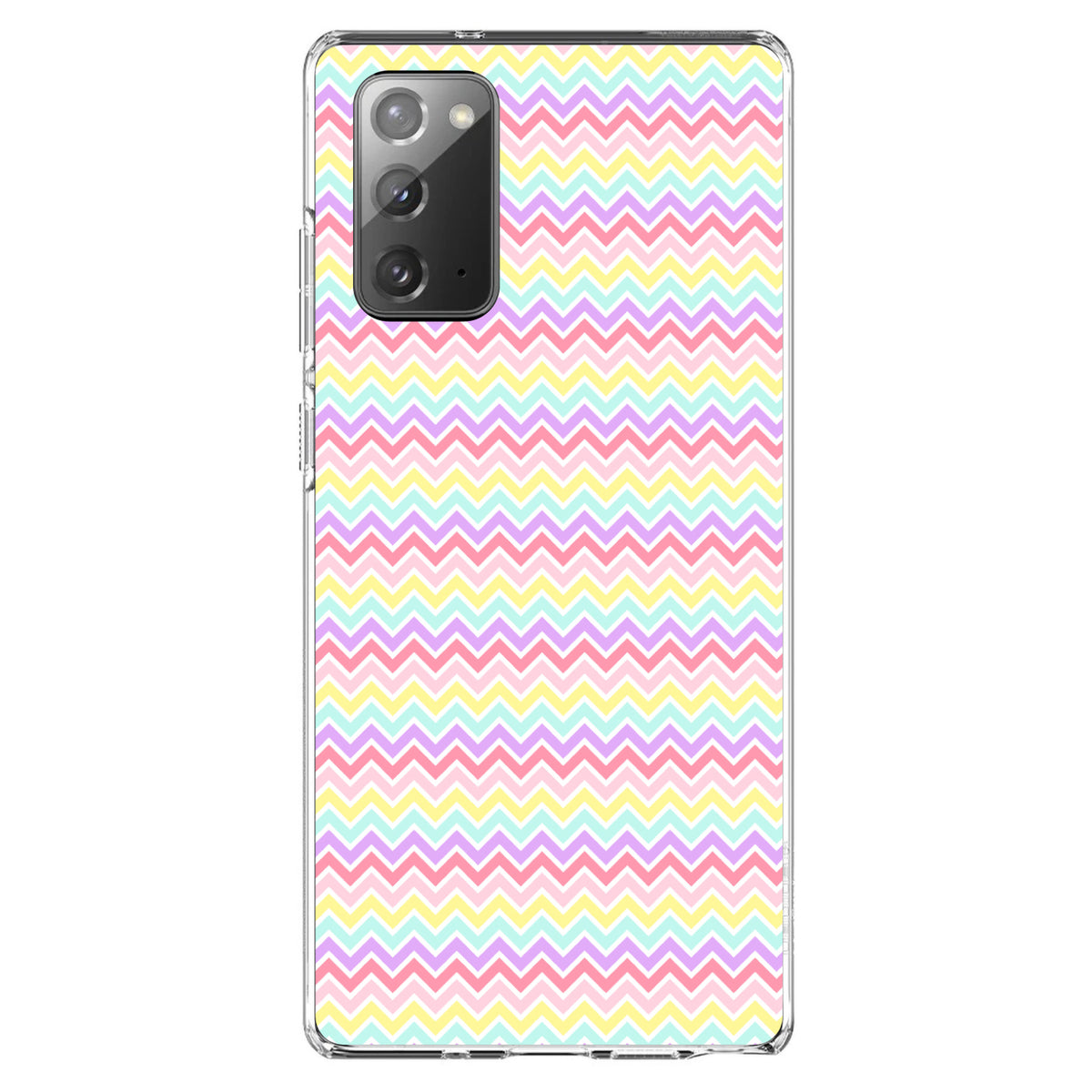 Rainbow Chevron Stripes Pattern Clear Shockproof iPhone Case, view 8