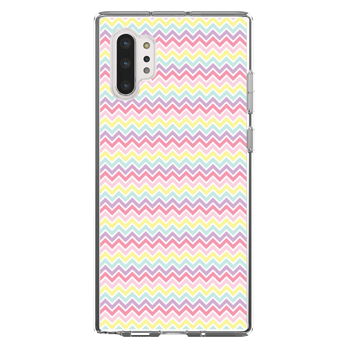 Rainbow Chevron Stripes Pattern Clear Shockproof iPhone Case, view 10