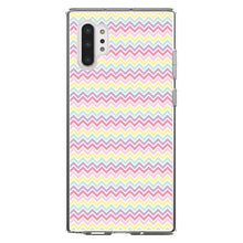 DistinctInk® Clear Shockproof Hybrid Case for Apple iPhone / Samsung Galaxy / Google Pixel - Rainbow Chevron Stripes Pattern