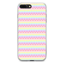 DistinctInk® Clear Shockproof Hybrid Case for Apple iPhone / Samsung Galaxy / Google Pixel - Rainbow Chevron Stripes Pattern