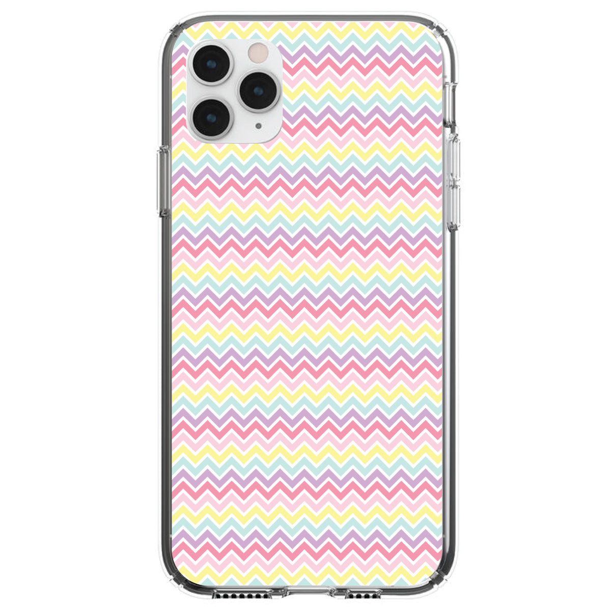 Rainbow Chevron Stripes Pattern Clear Shockproof iPhone Case