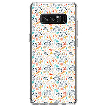 DistinctInk® Clear Shockproof Hybrid Case for Apple iPhone / Samsung Galaxy / Google Pixel - Modern Floral - White Red Navy