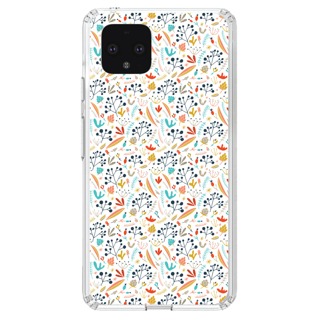 Modern Floral, White Red Navy Clear Shockproof iPhone Case, view 23
