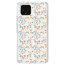 DistinctInk® Clear Shockproof Hybrid Case for Apple iPhone / Samsung Galaxy / Google Pixel - Modern Floral - White Red Navy