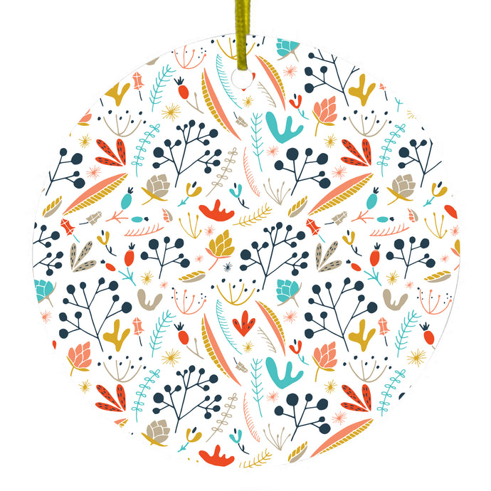 White Red Navy Ceramic Ornament