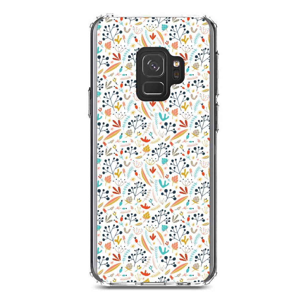 Modern Floral, White Red Navy Clear Shockproof iPhone Case, view 19
