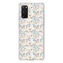 DistinctInk® Clear Shockproof Hybrid Case for Apple iPhone / Samsung Galaxy / Google Pixel - Modern Floral - White Red Navy