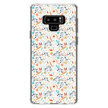 DistinctInk® Clear Shockproof Hybrid Case for Apple iPhone / Samsung Galaxy / Google Pixel - Modern Floral - White Red Navy