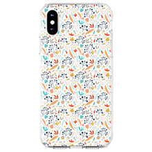 DistinctInk® Clear Shockproof Hybrid Case for Apple iPhone / Samsung Galaxy / Google Pixel - Modern Floral - White Red Navy