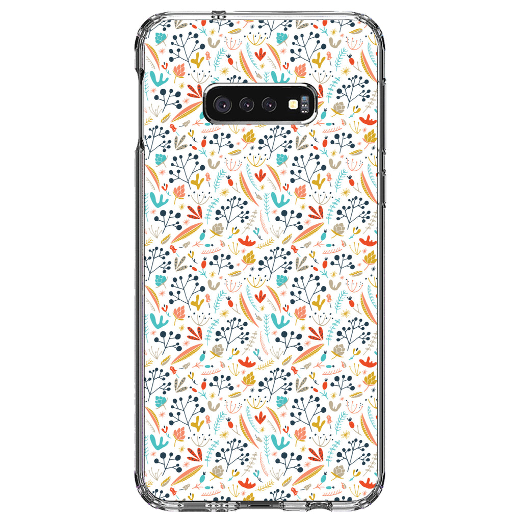 Modern Floral, White Red Navy Clear Shockproof iPhone Case, view 18