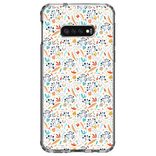 DistinctInk® Clear Shockproof Hybrid Case for Apple iPhone / Samsung Galaxy / Google Pixel - Modern Floral - White Red Navy