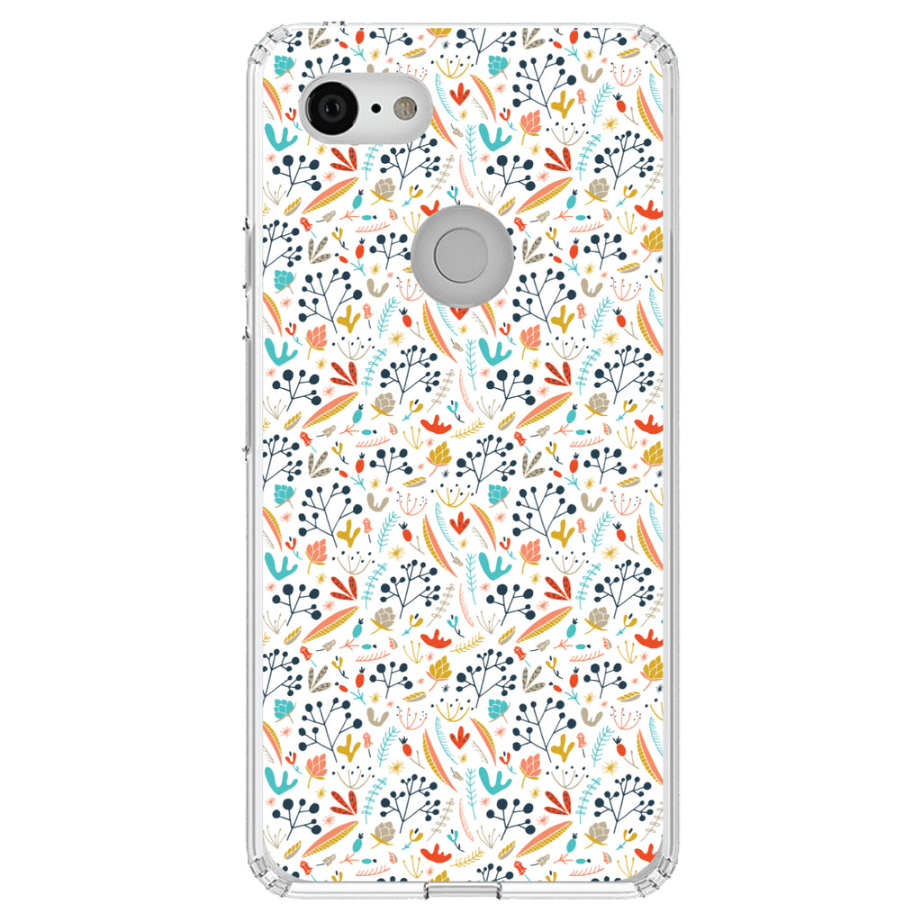 Modern Floral, White Red Navy Clear Shockproof iPhone Case, view 22