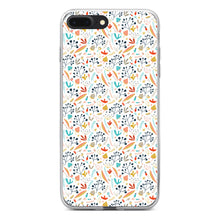 DistinctInk® Clear Shockproof Hybrid Case for Apple iPhone / Samsung Galaxy / Google Pixel - Modern Floral - White Red Navy
