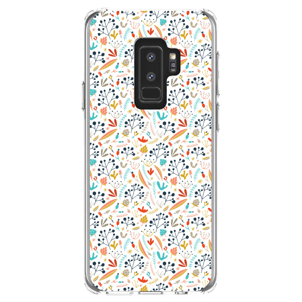 Modern Floral, White Red Navy Clear Shockproof iPhone Case, view 20