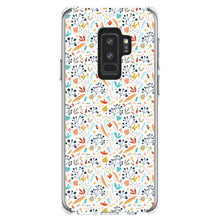 DistinctInk® Clear Shockproof Hybrid Case for Apple iPhone / Samsung Galaxy / Google Pixel - Modern Floral - White Red Navy