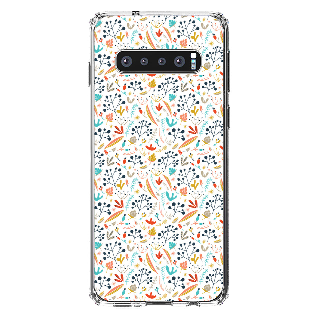 Modern Floral, White Red Navy Clear Shockproof iPhone Case, view 16