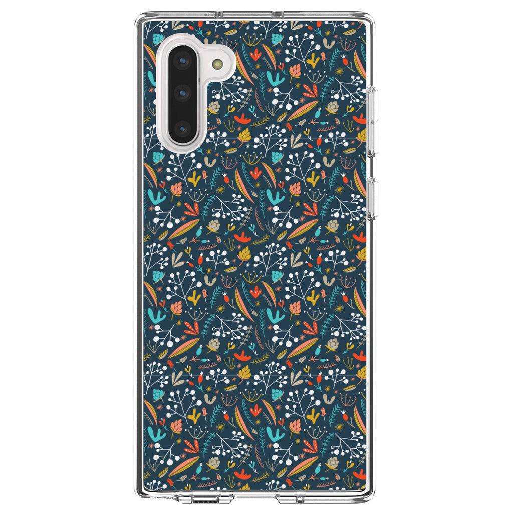 Modern Floral, Navy Red White Clear Shockproof iPhone Case, view 9