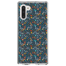 DistinctInk® Clear Shockproof Hybrid Case for Apple iPhone / Samsung Galaxy / Google Pixel - Modern Floral - Navy Red White