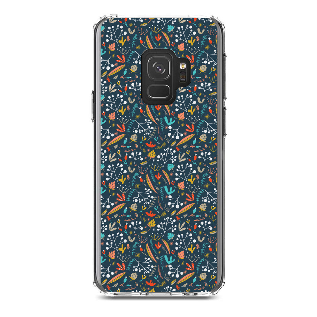Modern Floral, Navy Red White Clear Shockproof iPhone Case, view 19