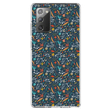 DistinctInk® Clear Shockproof Hybrid Case for Apple iPhone / Samsung Galaxy / Google Pixel - Modern Floral - Navy Red White