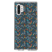 DistinctInk® Clear Shockproof Hybrid Case for Apple iPhone / Samsung Galaxy / Google Pixel - Modern Floral - Navy Red White