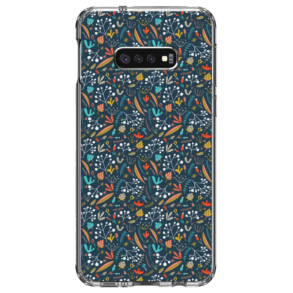 Modern Floral, Navy Red White Clear Shockproof iPhone Case, view 18