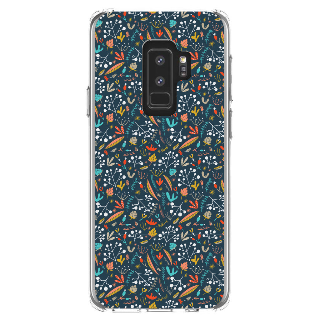 Modern Floral, Navy Red White Clear Shockproof iPhone Case, view 20