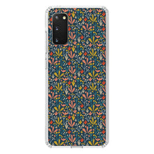 DistinctInk® Clear Shockproof Hybrid Case for Apple iPhone / Samsung Galaxy / Google Pixel - Modern Floral - Navy Yellow Teal