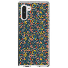 DistinctInk® Clear Shockproof Hybrid Case for Apple iPhone / Samsung Galaxy / Google Pixel - Modern Floral - Navy Yellow Teal