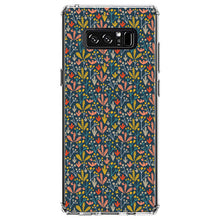 DistinctInk® Clear Shockproof Hybrid Case for Apple iPhone / Samsung Galaxy / Google Pixel - Modern Floral - Navy Yellow Teal