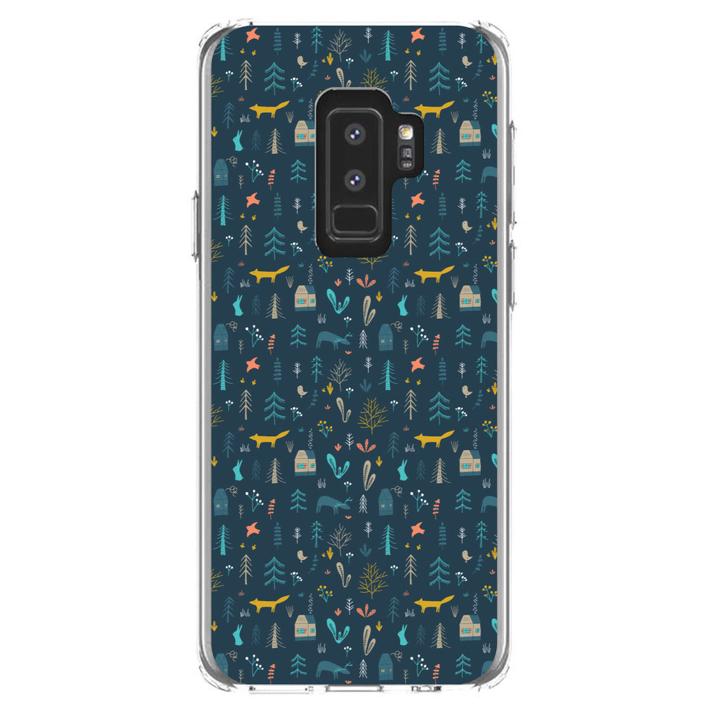 Modern Floral, Navy, House, Deer, Tree Clear Shockproof iPhone Case, view 20