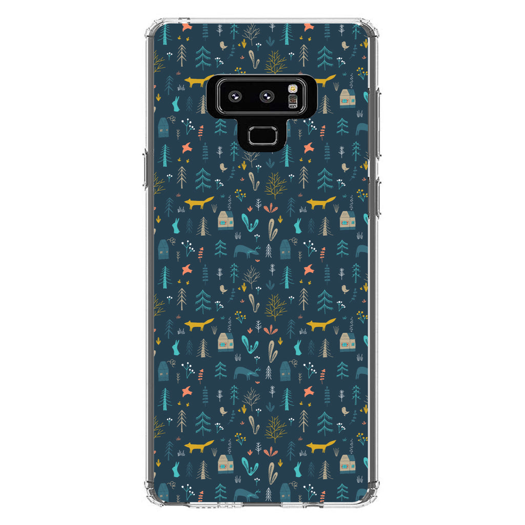 Modern Floral, Navy, House, Deer, Tree Clear Shockproof iPhone Case, view 11