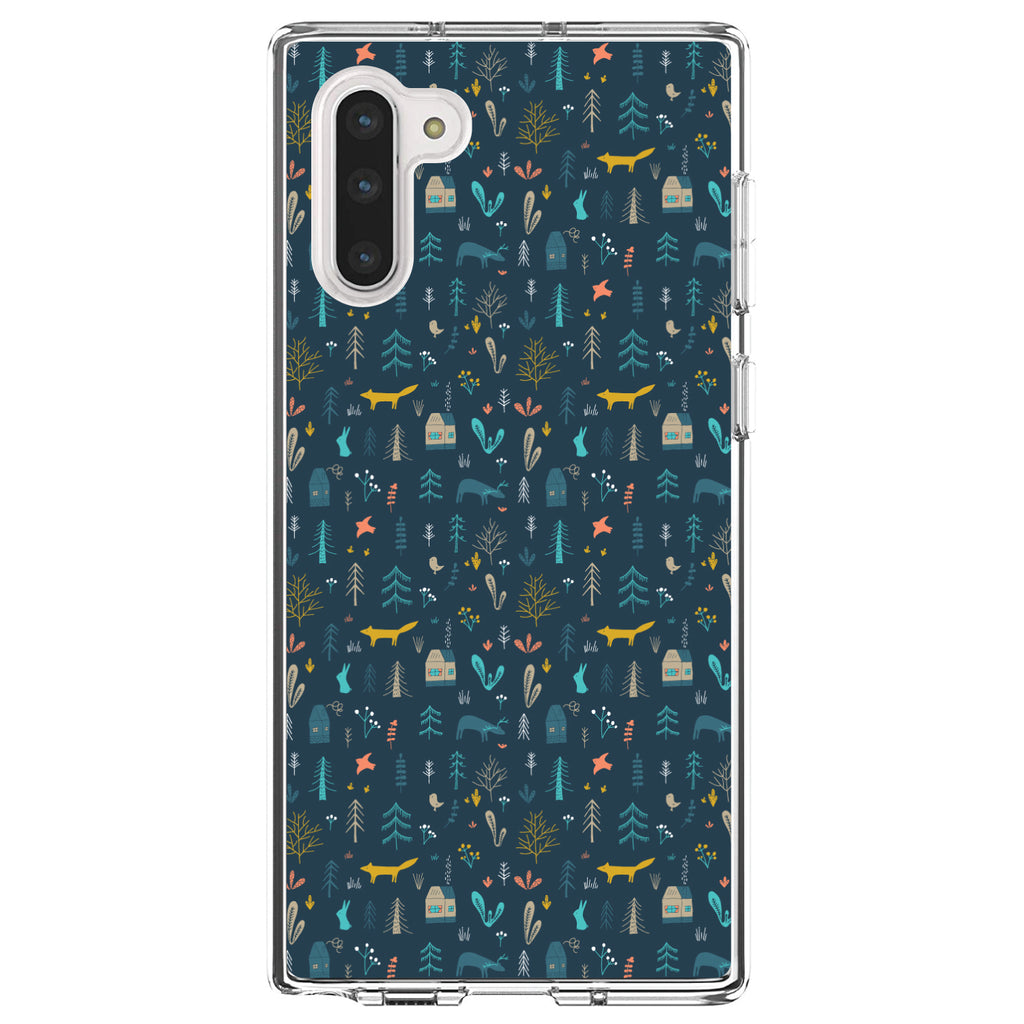 Modern Floral, Navy, House, Deer, Tree Clear Shockproof iPhone Case, view 9