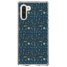 DistinctInk® Clear Shockproof Hybrid Case for Apple iPhone / Samsung Galaxy / Google Pixel - Modern Floral - Navy - House, Deer, Tree
