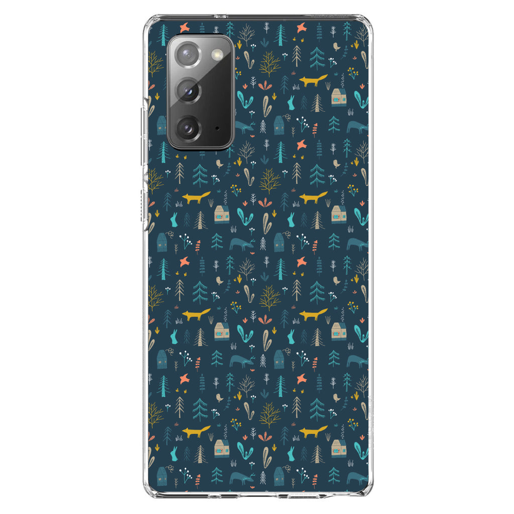 Modern Floral, Navy, House, Deer, Tree Clear Shockproof iPhone Case, view 8