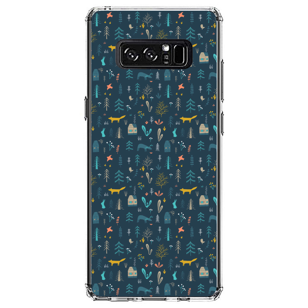 Modern Floral, Navy, House, Deer, Tree Clear Shockproof iPhone Case, view 12
