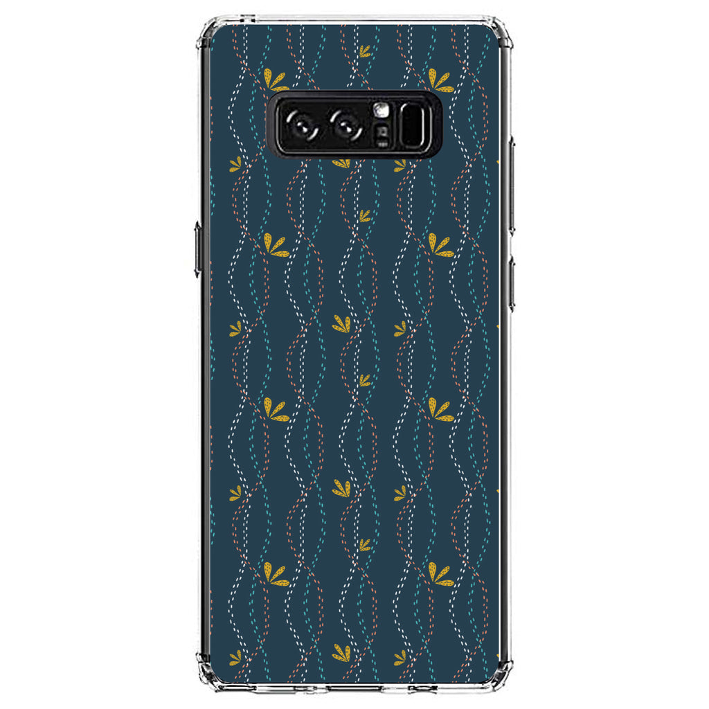 Modern Floral, Wavy, Navy, Pink, Teal Clear Shockproof iPhone Case, view 12