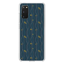 DistinctInk® Clear Shockproof Hybrid Case for Apple iPhone / Samsung Galaxy / Google Pixel - Modern Floral - Wavy, Navy, Pink, Teal