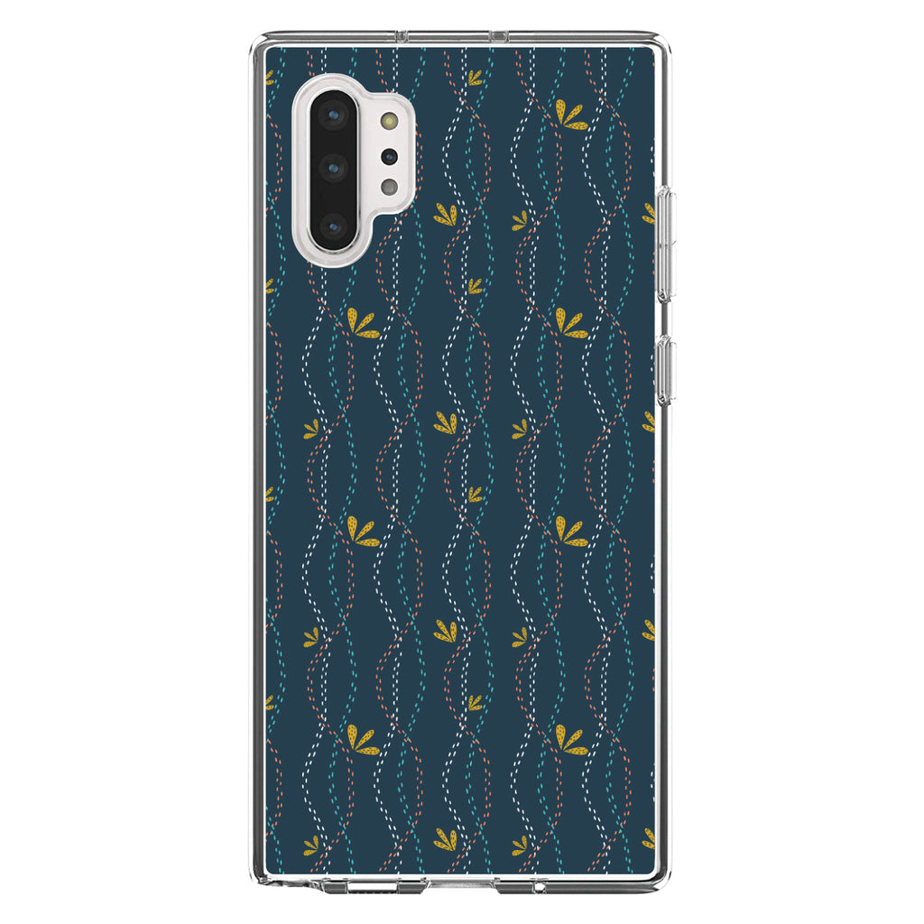 Modern Floral, Wavy, Navy, Pink, Teal Clear Shockproof iPhone Case, view 10