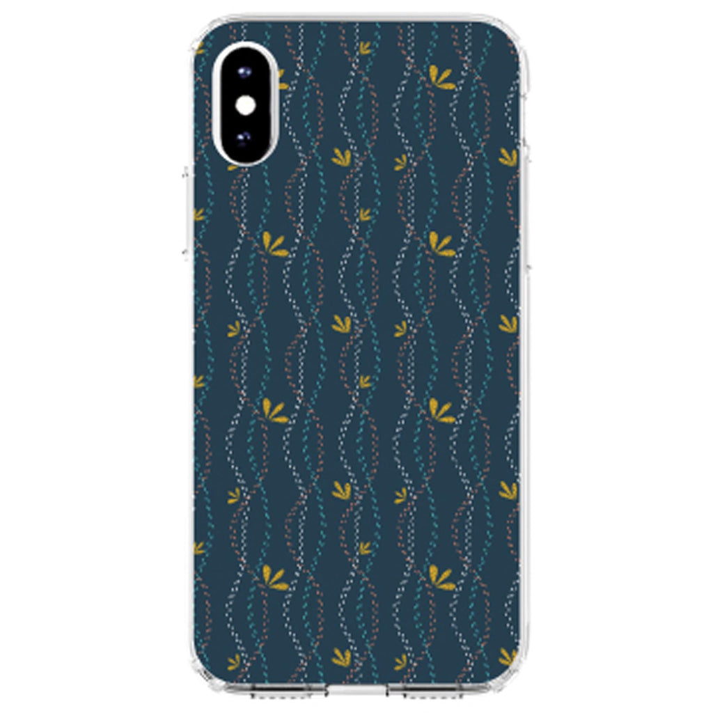 Modern Floral, Wavy, Navy, Pink, Teal Clear Shockproof iPhone Case, view 4