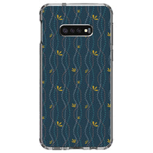 DistinctInk® Clear Shockproof Hybrid Case for Apple iPhone / Samsung Galaxy / Google Pixel - Modern Floral - Wavy, Navy, Pink, Teal