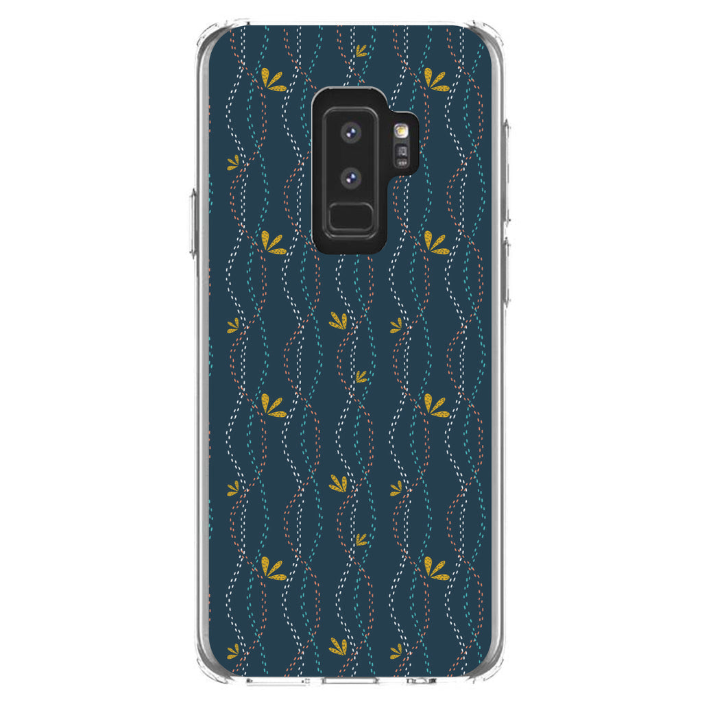 Modern Floral, Wavy, Navy, Pink, Teal Clear Shockproof iPhone Case, view 20