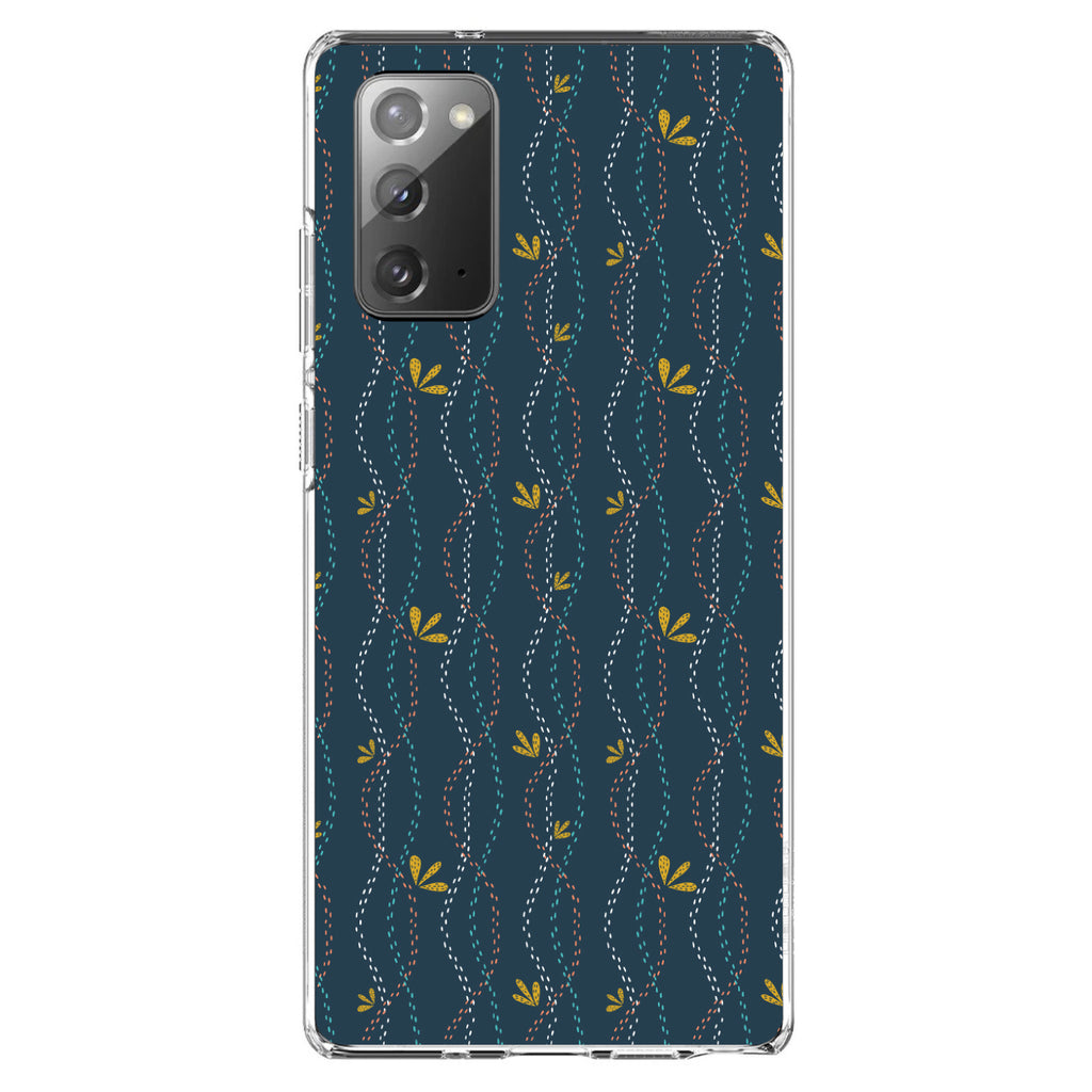 Modern Floral, Wavy, Navy, Pink, Teal Clear Shockproof iPhone Case, view 7