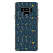 DistinctInk® Clear Shockproof Hybrid Case for Apple iPhone / Samsung Galaxy / Google Pixel - Modern Floral - Wavy, Navy, Pink, Teal