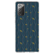 DistinctInk® Clear Shockproof Hybrid Case for Apple iPhone / Samsung Galaxy / Google Pixel - Modern Floral - Wavy, Navy, Pink, Teal
