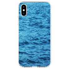 DistinctInk® Clear Shockproof Hybrid Case for Apple iPhone / Samsung Galaxy / Google Pixel - Blue Water Ocean Waves