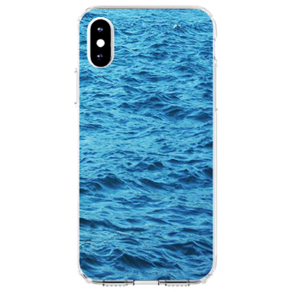 Blue Water Ocean Waves Clear Shockproof iPhone Case, view 4